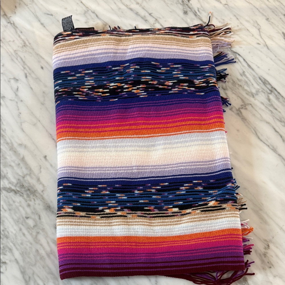 Missoni Colorful Wool Scarf with Fringe - Picture 4 of 4